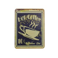 Magnet déco en métal Hot Coffee 6x8